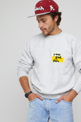 Світшот YAPPI чоловічий  сірий "You got this"