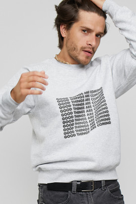 Світшот YAPPI чоловічий  сірий "Good things are coming"