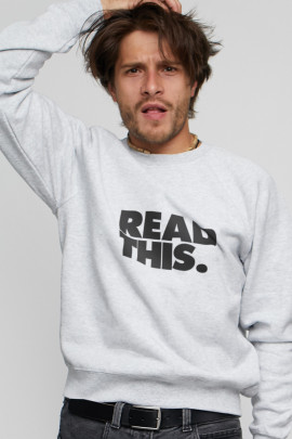 Світшот YAPPI чоловічий  сірий "Read this."