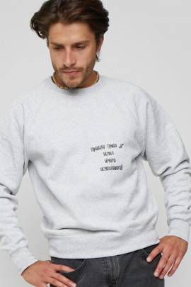 Світшот YAPPI чоловічий  сірий "Правило трьох "Н". Немає Нічого Неможливого! "