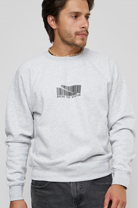 Світшот YAPPI чоловічий  сірий "Break the system"