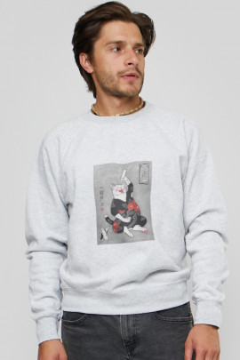 Світшот YAPPI чоловічий  сірий "japanned cat"