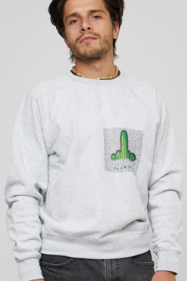 Світшот YAPPI чоловічий  сірий "Fucktus"