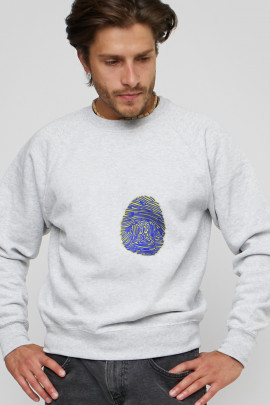 Світшот YAPPI чоловічий  сірий "fingerprint UA"