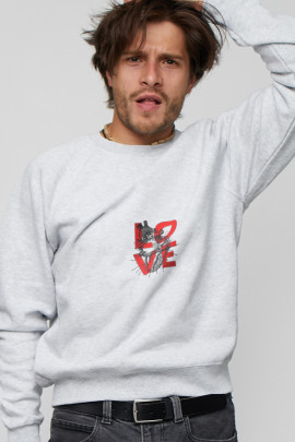 Світшот YAPPI чоловічий  сірий "Love"