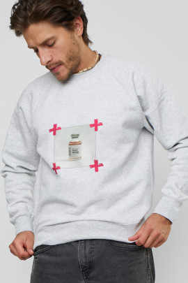 Світшот YAPPI чоловічий  сірий "Good energy"