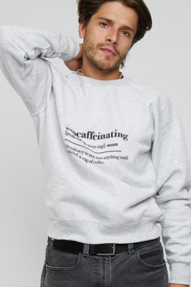 Світшот YAPPI чоловічий  сірий "Procaffeinating"