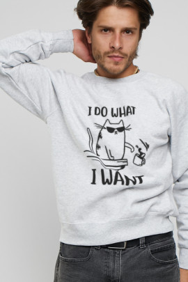 Світшот YAPPI чоловічий  сірий "I do what i want"