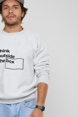 Світшот YAPPI чоловічий  сірий "Think outside the box"