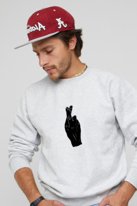 Світшот YAPPI чоловічий  сірий "for good luck"