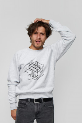 Світшот YAPPI чоловічий  сірий "Blueprint T"