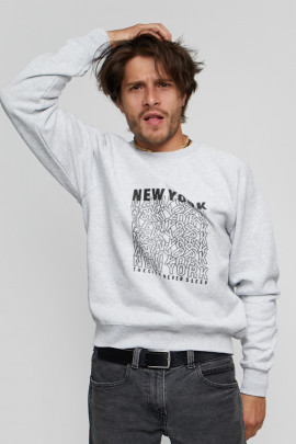 Світшот YAPPI чоловічий  сірий "New York. The city never sleep"