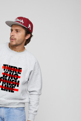 Світшот YAPPI чоловічий  сірий "There is no finish line"