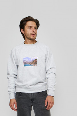 Світшот YAPPI чоловічий  сірий "I`ll be right here"