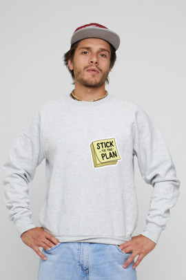 Світшот YAPPI чоловічий  сірий "Stick to the plan"