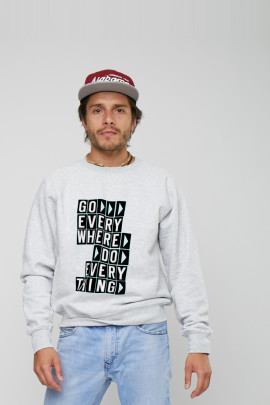 Світшот YAPPI чоловічий  сірий "Go every where do every thing"