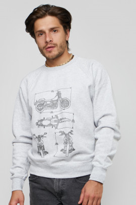 Світшот YAPPI чоловічий  сірий "Blueprint moto"