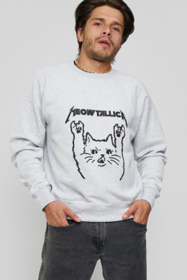 Світшот YAPPI чоловічий  сірий "MeowtallicA "