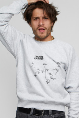 Світшот YAPPI чоловічий  сірий "Traders journey"