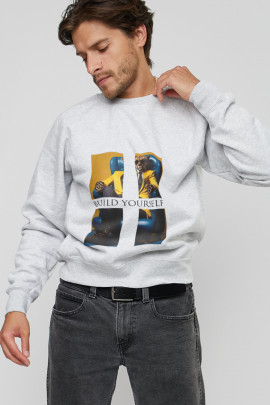 Світшот YAPPI чоловічий  сірий "Build yourself"