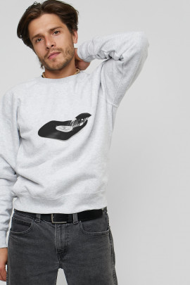 Світшот YAPPI чоловічий  сірий "Music pizza"