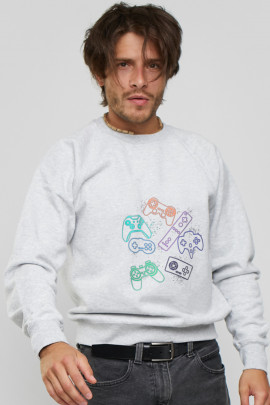 Світшот YAPPI чоловічий  сірий "game controler"