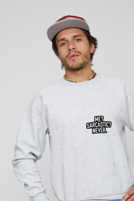 Світшот YAPPI чоловічий  сірий "Me? Sarcastic? Never"