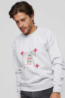 Світшот YAPPI чоловічий  сірий "Positive thinking"