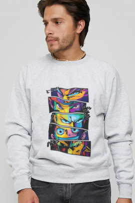 Світшот YAPPI чоловічий  сірий "Anime"