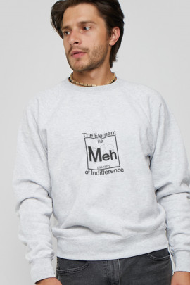 Світшот YAPPI чоловічий  сірий "Meh - The element of indifference"