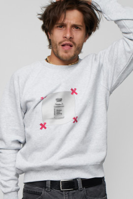 Світшот YAPPI чоловічий  сірий "Broken heart healing"