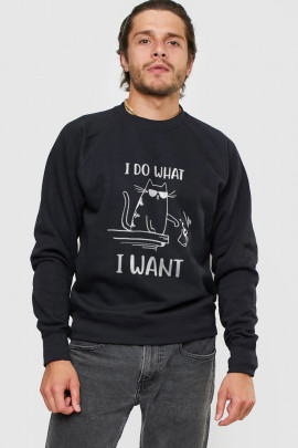 Світшот YAPPI чоловічий  чорний "I do what i want"