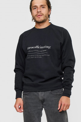 Світшот YAPPI чоловічий  чорний "Procaffeinating"