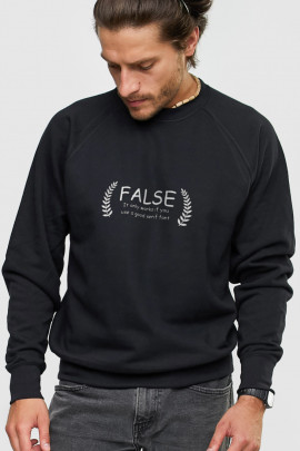 Світшот YAPPI чоловічий  чорний "False it only works if you use a good serif font "