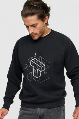 Світшот YAPPI чоловічий  чорний "Blueprint T"