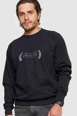 Світшот YAPPI чоловічий  чорний "Everything looks official with tiny leaves around it"