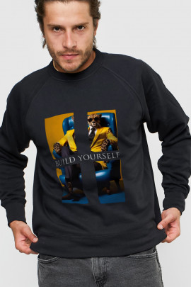 Світшот YAPPI чоловічий  чорний "Build yourself"