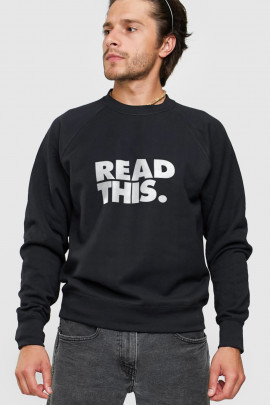 Світшот YAPPI чоловічий  чорний "Read this."