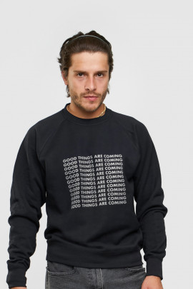 Світшот YAPPI чоловічий  чорний "Good things are coming"
