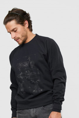 Світшот YAPPI чоловічий  чорний "Blueprint moto"