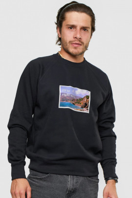 Світшот YAPPI чоловічий  чорний "I`ll be right here"