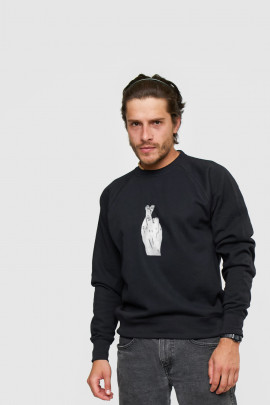 Світшот YAPPI чоловічий  чорний "crossed fingers"