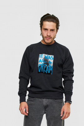 Світшот YAPPI чоловічий  чорний "It was all a dream"