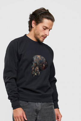 Світшот YAPPI чоловічий  чорний "Skull print"