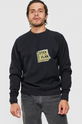 Світшот YAPPI чоловічий  чорний "Stick to the plan"