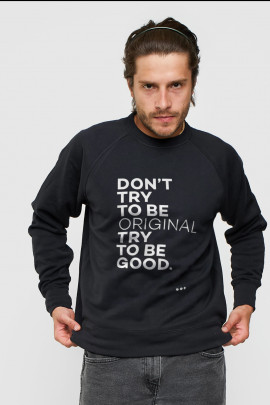 Світшот YAPPI чоловічий  чорний "Don`t try to be original. Try to be good"