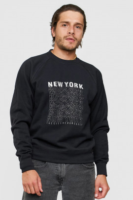 Світшот YAPPI чоловічий  чорний "New York. The city  never sleep"