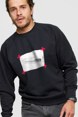 Світшот YAPPI чоловічий  чорний "spicy ice cream"