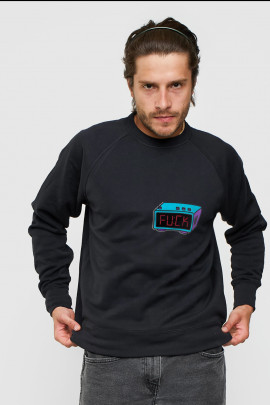 Світшот YAPPI чоловічий  чорний "Fuck o`clock"