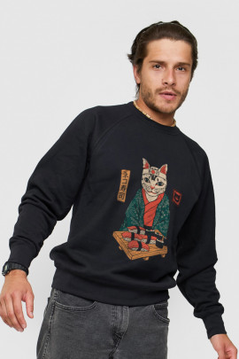 Світшот YAPPI чоловічий  чорний "sushi chef"